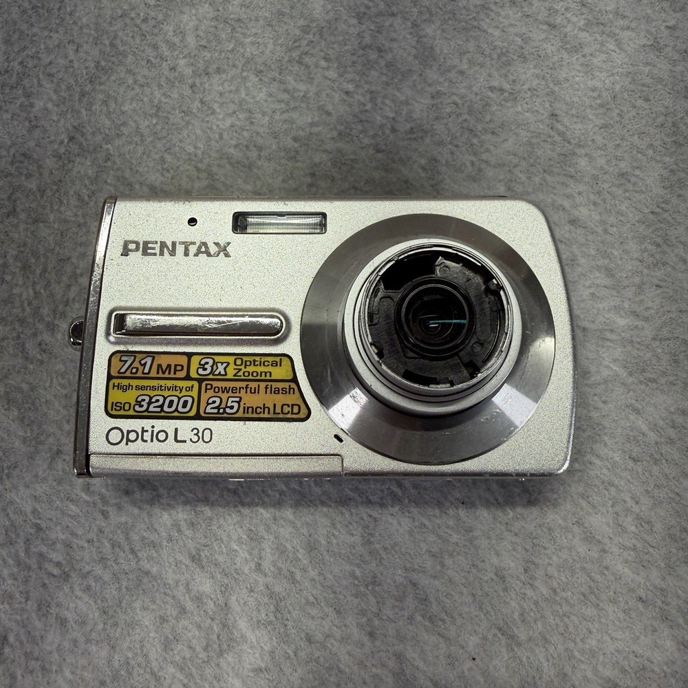 Pentax Optio L30 7.1MP Digital Camera Silver Untested For Parts